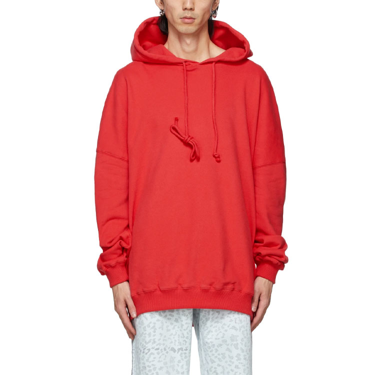 Lookbook WE11DONE宽松款黑色卫衣红色标志 - 情侣款式男女同款 WD-SS5-19-115-U-RD