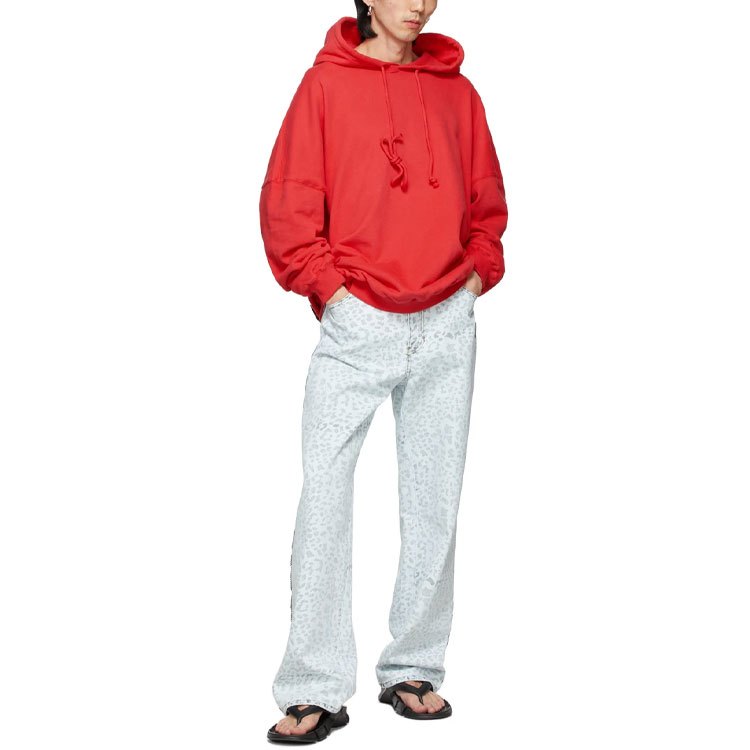 Details for WE11DONE宽松款黑色卫衣红色标志 - 情侣款式男女同款 WD-SS5-19-115-U-RD