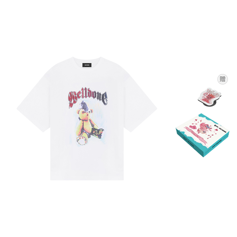 WE11DONE Oversized Crew Neck Short Sleeve T-Shirt Unisex White. WD-TT0-25-747-U-WH