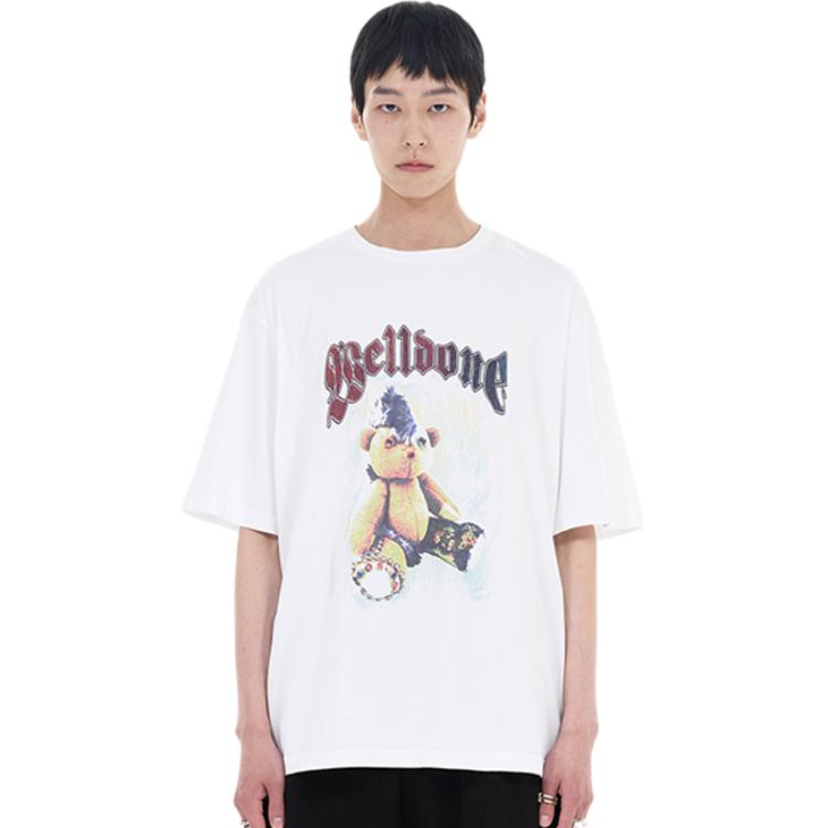 Sizing WE11DONE Oversized Crew Neck Short Sleeve T-Shirt Unisex White. WD-TT0-25-747-U-WH