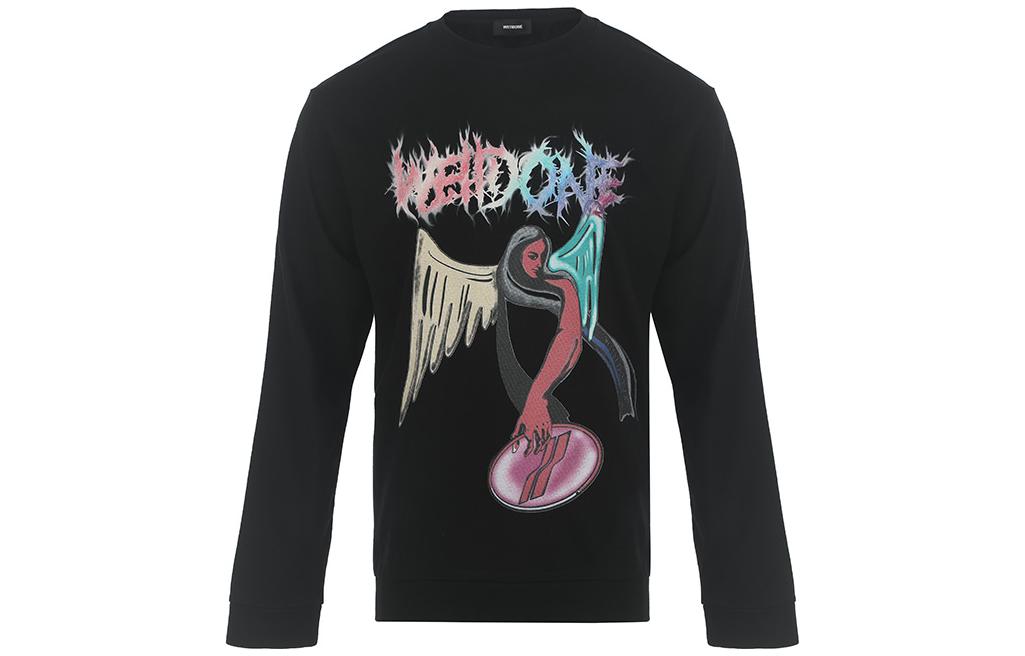 Order WE11DONE 寬鬆圓領長袖衛衣 黑色 WDTS323785UBK