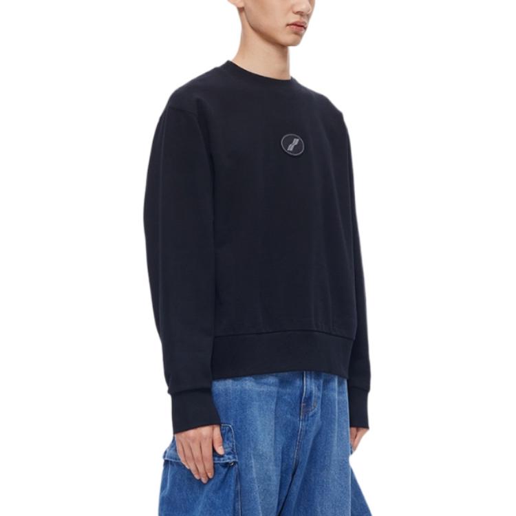 Details for WE11DONE 男女同款宽松圆领长袖卫衣 带标志贴饰 WD-TS3-22-719-U-BK