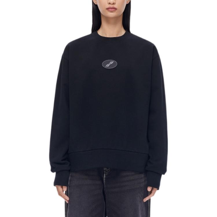 Sizing WE11DONE 男女同款宽松圆领长袖卫衣 带标志贴饰 WD-TS3-22-719-U-BK