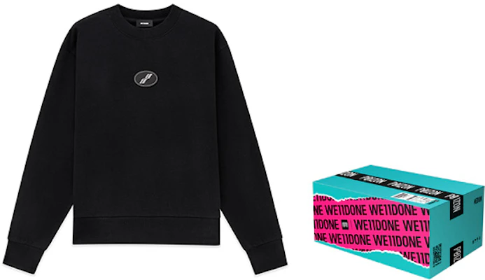 WE11DONE 男女同款宽松圆领长袖卫衣 带标志贴饰 WD-TS3-22-719-U-BK 2