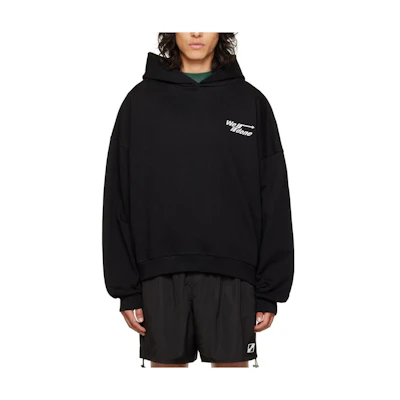 WE11DONE Oversized Letter Hoodie Black Long Sleeve Pullover 222327M202055