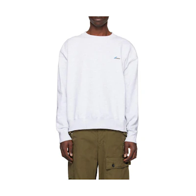 WE11DONE Oversized Logo Embroidered Crewneck Sweatshirt Unisex White. WD-TS3-22-746-U-GY