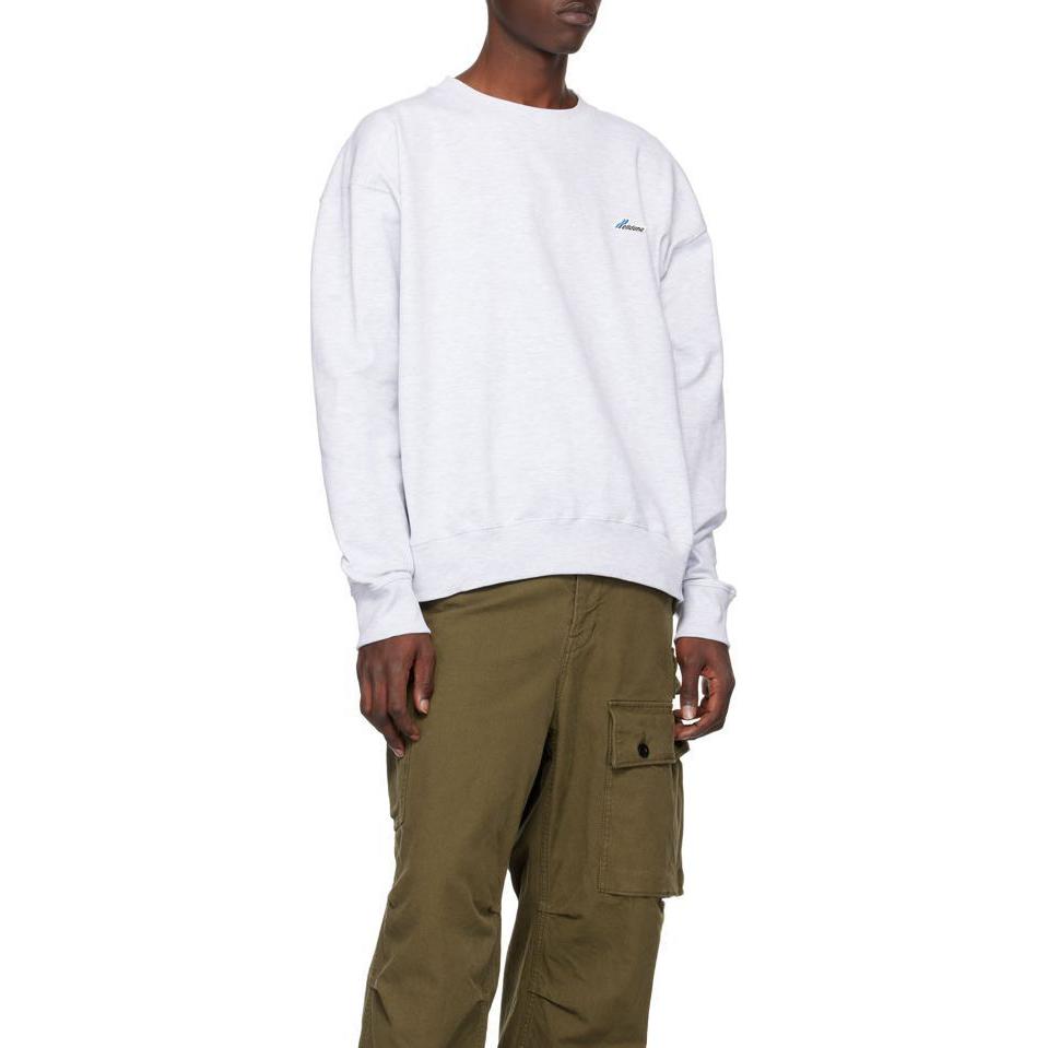 WE11DONE Oversized Logo Embroidered Crewneck Sweatshirt Unisex White. WD-TS3-22-746-U-GY 圖 3