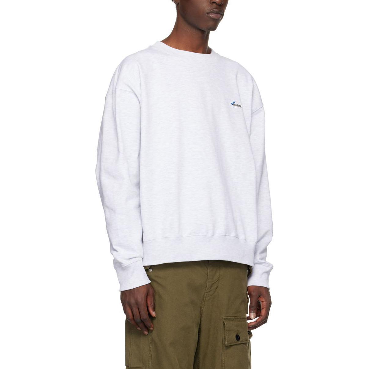 WE11DONE Oversized Logo Embroidered Crewneck Sweatshirt Unisex White. WD-TS3-22-746-U-GY 圖 5