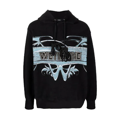 WE11DONE Oversized Logo Printed Hoodie Unisex - Black WD-TH3-21-576-U-BK
