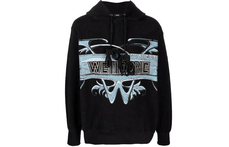 WE11DONE Oversized Logo Printed Hoodie Unisex - Black WD-TH3-21-576-U-BK 圖 2