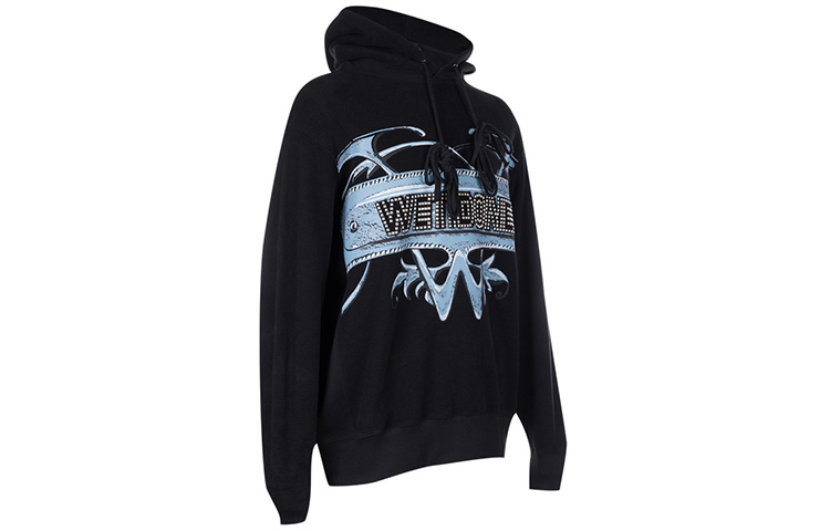 WE11DONE Oversized Logo Printed Hoodie Unisex - Black WD-TH3-21-576-U-BK 圖 5