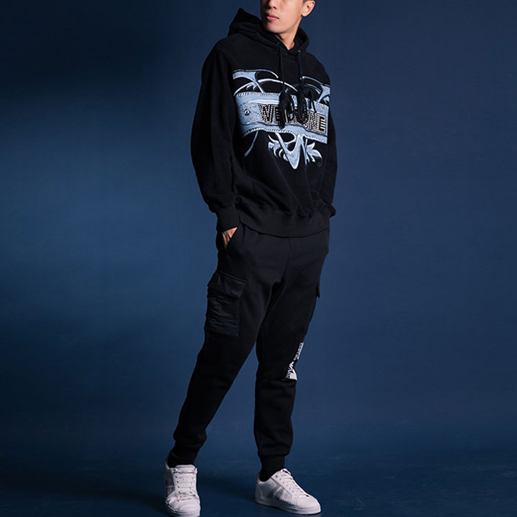 WE11DONE Oversized Logo Printed Hoodie Unisex - Black WD-TH3-21-576-U-BK 圖 8