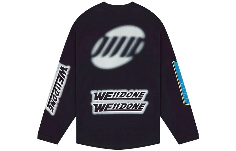 WE11DONE Oversized Long Sleeve T-Shirt with Large Logo Design Unisex WD-TT1-22-553-U-BK 圖 3