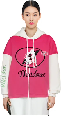 WE11DONE Hoodie Oversized Pink dengan Logo Spliced - Unisex WD-SS7-20-081-U-PK Details for WE11DONE Hoodie Oversized Pink dengan Logo Spliced - Unisex WD-SS7-20-081-U-PK