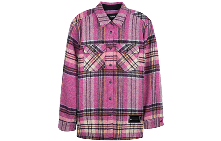 WE11DONE Oversized Plaid Long Sleeve Shirt Unisex Pink. WD-BL3-20-900-U-PK 圖 2