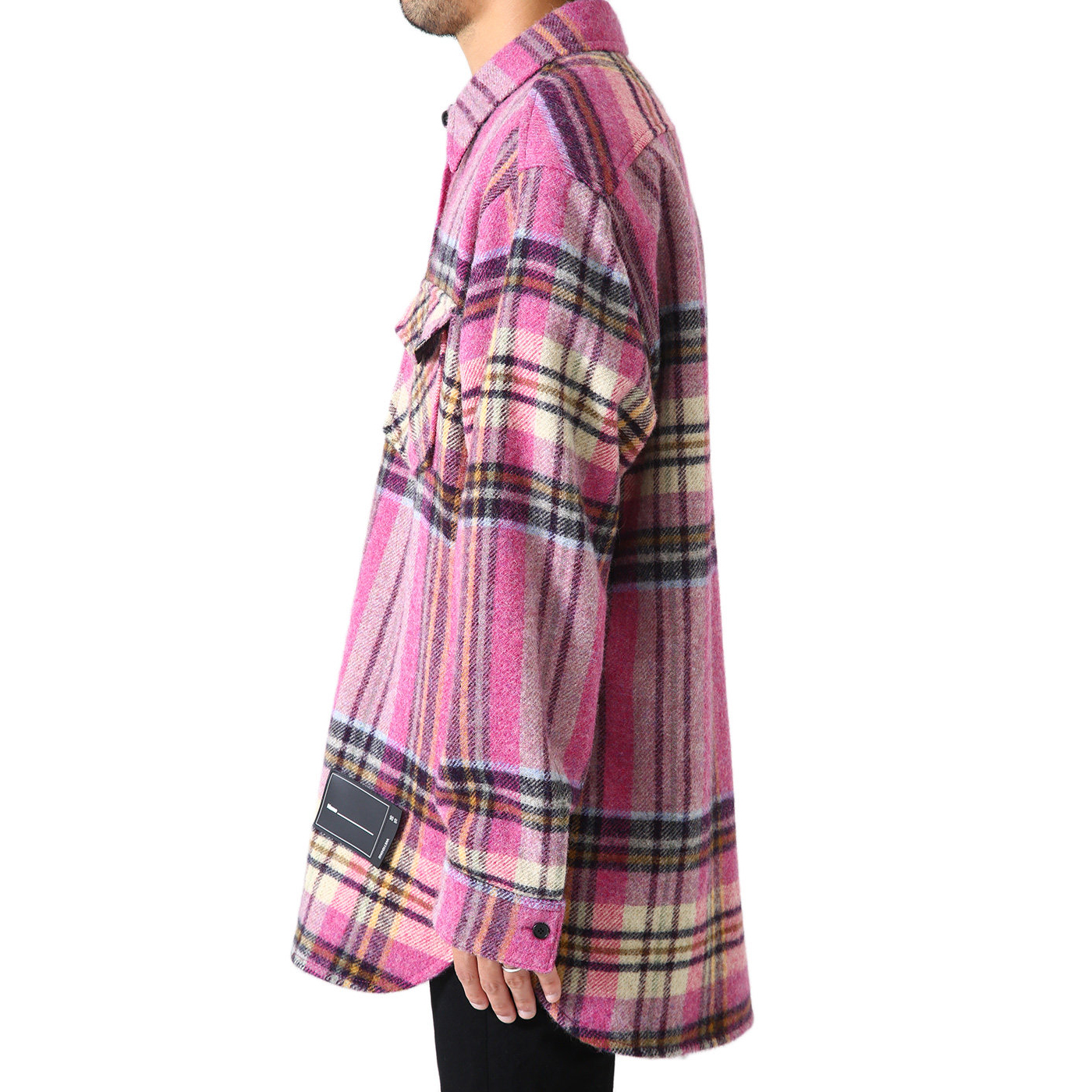 WE11DONE Oversized Plaid Long Sleeve Shirt Unisex Pink. WD-BL3-20-900-U-PK 圖 6