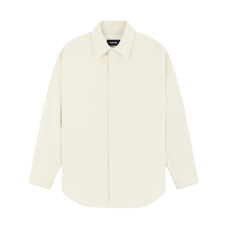 WE11DONE Oversized Striped Button-Up Long Sleeve Shirt Unisex Off-White WD-SH2-24-135-U-IV