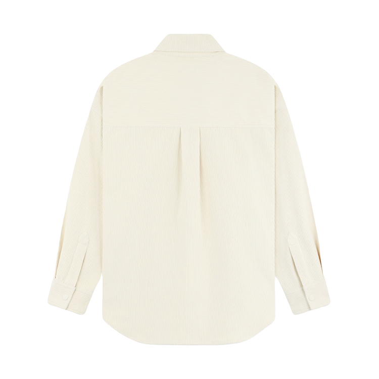 WE11DONE Oversized Striped Button-Up Long Sleeve Shirt Unisex Off-White WD-SH2-24-135-U-IV 圖 3