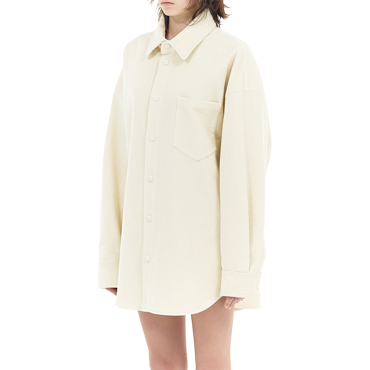 WE11DONE Oversized Striped Button-Up Long Sleeve Shirt Unisex Off-White WD-SH2-24-135-U-IV 圖 4