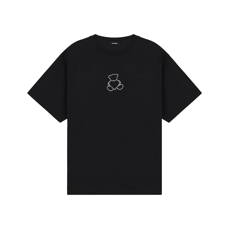 WE11DONE PF24 Black Pearl Bear Unisex Short Sleeve T-Shirt WD-TT2-24-780-U-BK