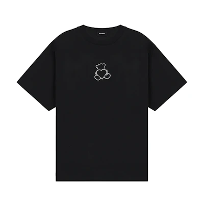 WE11DONE PF24 Black Pearl Bear Unisex Short Sleeve T-Shirt WD-TT2-24-780-U-BK