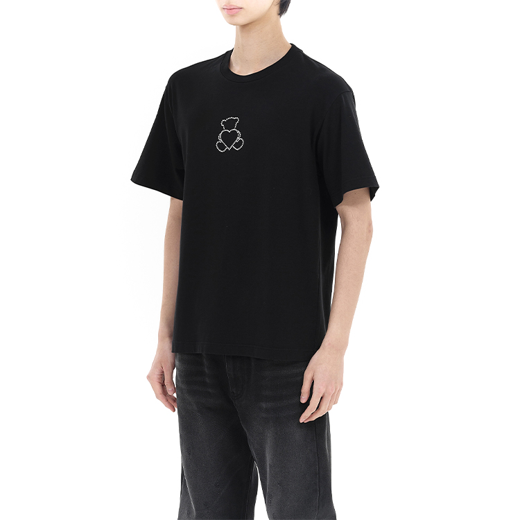 Shop WE11DONE PF24 黑珍珠熊 男女同款短袖T恤 WD-TT2-24-780-U-BK