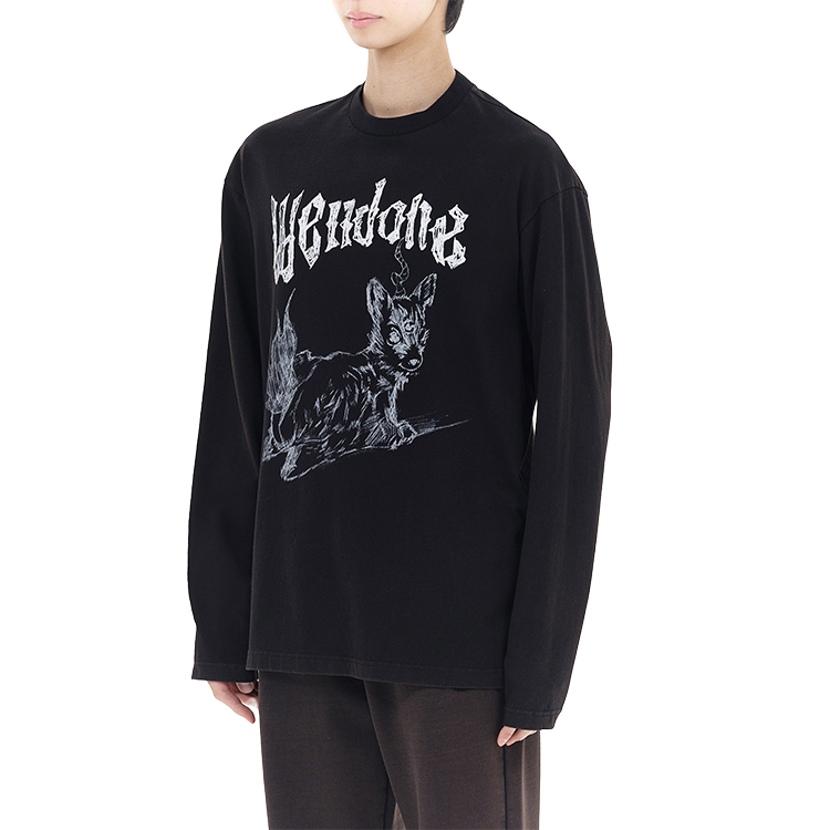 WE11DONE PF24 Monster Animal Graphic Washed Long Sleeve Unisex T-Shirt Black WD-TT2-24-770-U-BK 圖 4