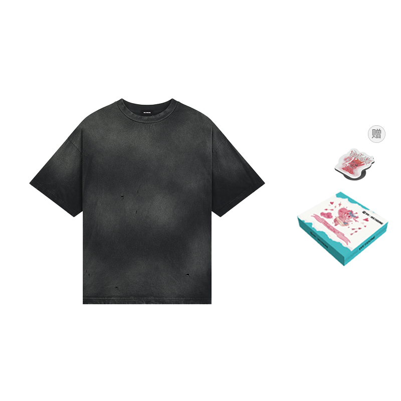 WE11DONE PF24 Tie-Dye Oversized Unisex Black T-Shirt WD-TT2-24-742-U-BK