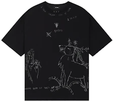 WE11DONE PF24 Tie-Dye Print Oversized T-Shirt Unisex Black WD-TT2-24-755-U-BK WE11DONE PF24 Tie-Dye Print Oversized T-Shirt Unisex Black WD-TT2-24-755-U-BK