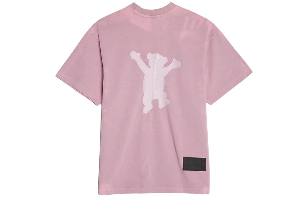 Lookbook WE11DONE 粉色卡通泰迪熊印花 男女短袖T恤 WD-TT8-20-103-U-PK