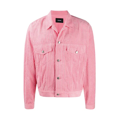 WE11DONE Pink Corduroy Jacket with Embossed Logo Unisex WD-JK8-20-079-M-PK