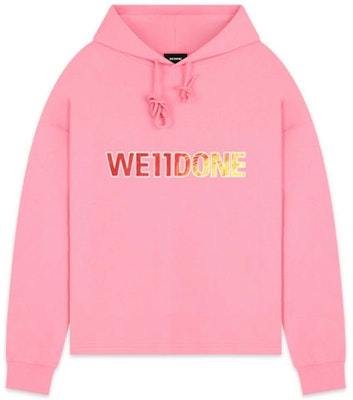 WE11DONE Pink Logo Printed Hoodie Unisex. WD-TP5-19-500-PK Order WE11DONE Pink Logo Printed Hoodie Unisex. WD-TP5-19-500-PK