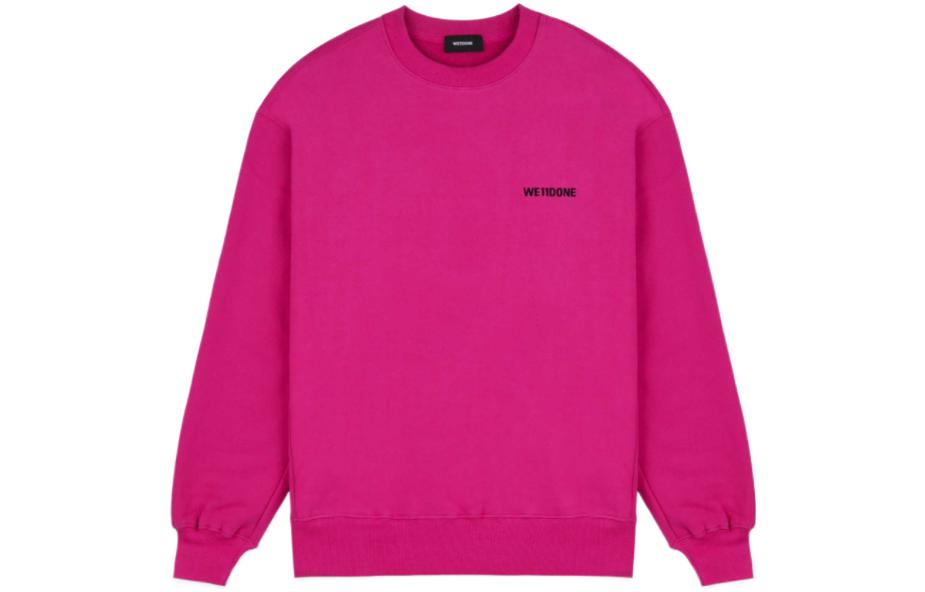 WE11DONE Pink Loose-Fit Logo Crewneck Sweatshirt Unisex Couple Style WD-SS5-19-916-PK