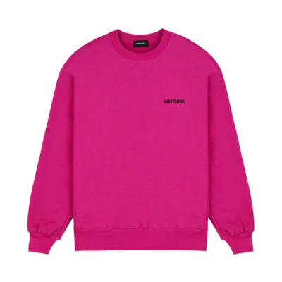 WE11DONE Pink Loose-Fit Logo Crewneck Sweatshirt Unisex Couple Style WD-SS5-19-916-PK