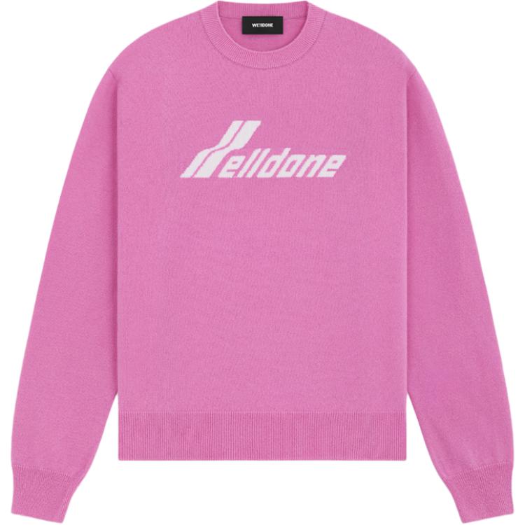 WE11DONE Pink Oversized Pullover Long Sleeve Sweatshirt Men’s. WD-KT0-24-605-U-PK