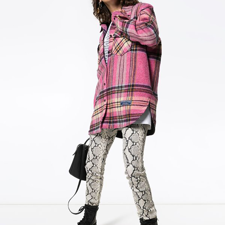 WE11DONE Pink Plaid Button-Up Long Sleeve Shirt Unisex wd-c3-sh028 圖 4