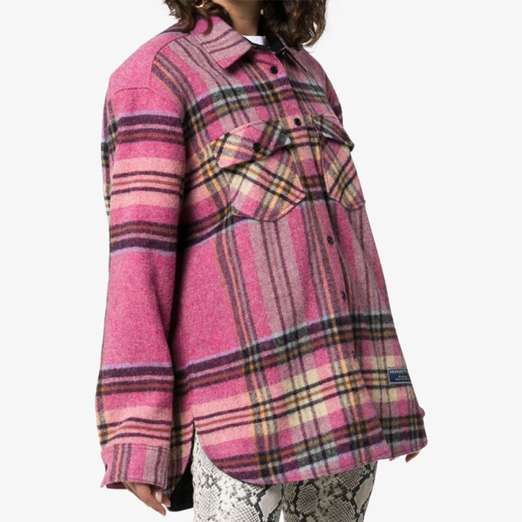 WE11DONE Pink Plaid Button-Up Long Sleeve Shirt Unisex wd-c3-sh028 圖 5