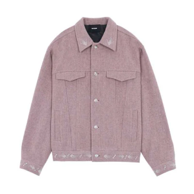 WE11DONE Pink Solid Color Button-Up Casual Jacket Unisex WD-JK3-21-089-U-PK