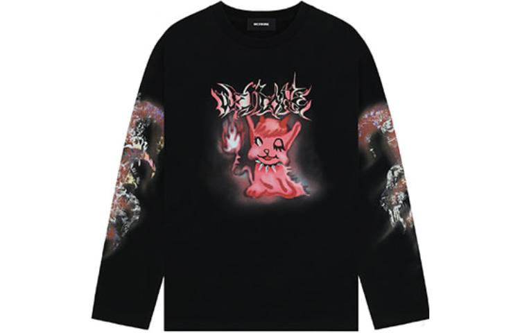 WE11DONE Printed Crewneck Long Sleeve T-Shirt Unisex WD-TT3-23-781-U-BK