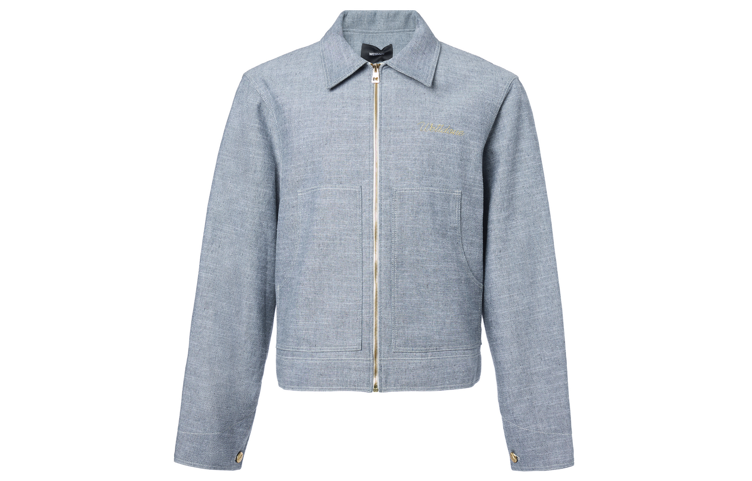 WE11DONE Printed Linen Work Jacket Blue - WD-JP0-21-008-M-BL