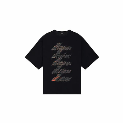 WE11DONE Punk-Style Logo Sparks Graphic Unisex Black T-Shirt. WD-TT0-25-751-U-BK Order WE11DONE Punk-Style Logo Sparks Graphic Unisex Black T-Shirt. WD-TT0-25-751-U-BK