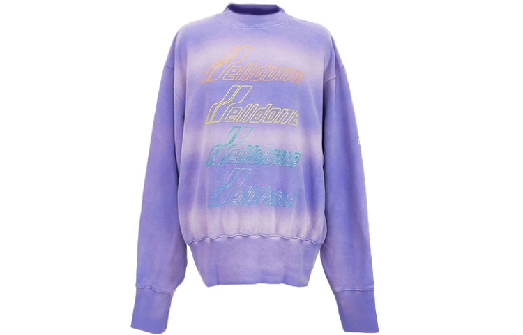 WE11DONE Purple Tie-Dye Letter Print Unisex Crewneck Long Sleeve Sweatshirt WD-TS8-20-098-U-PP 圖 2