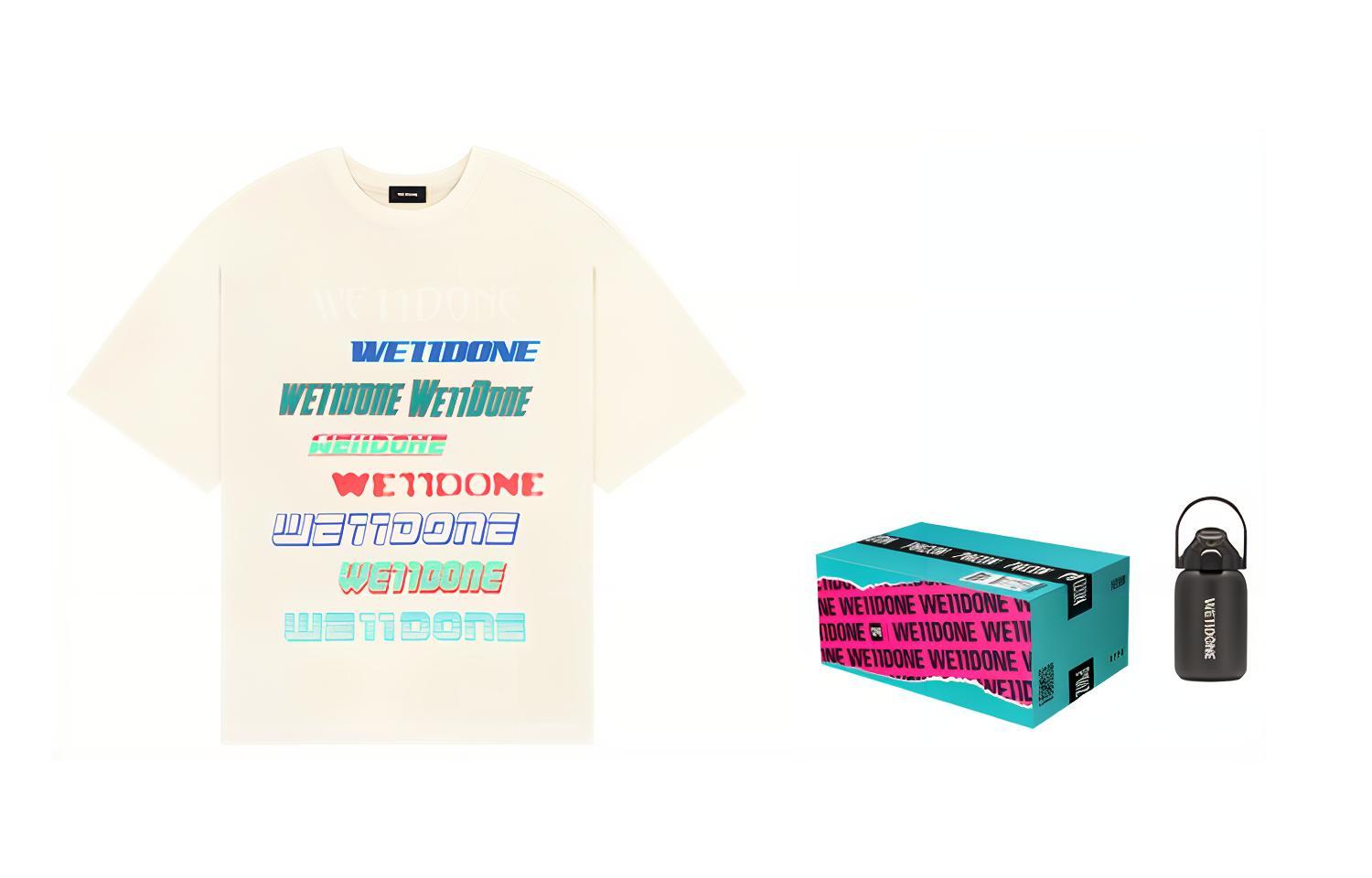 Purchase WE11DONE Rare Market Korea Exclusive Logo Embossed Graphic Beige Unisex T-Shirt. WD-TT3-21-801-U-IV