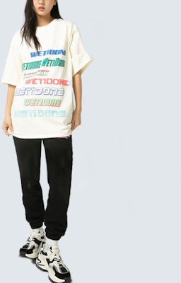 WE11DONE Rare Market Korea Exclusive Logo Embossed Graphic Beige Unisex T-Shirt. WD-TT3-21-801-U-IV Details for WE11DONE Rare Market Korea Exclusive Logo Embossed Graphic Beige Unisex T-Shirt. WD-TT3-21-801-U-IV