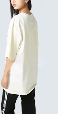 WE11DONE Rare Market Korea Exclusive Logo Embossed Graphic Beige Unisex T-Shirt. WD-TT3-21-801-U-IV 1