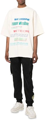 WE11DONE Rare Market Korea Exclusive Logo Embossed Graphic Beige Unisex T-Shirt. WD-TT3-21-801-U-IV 2