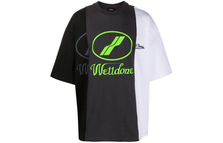 WE11DONE Reflective Logo Graphic Tee Unisex Black. WD-TP7-20-100-U-WH