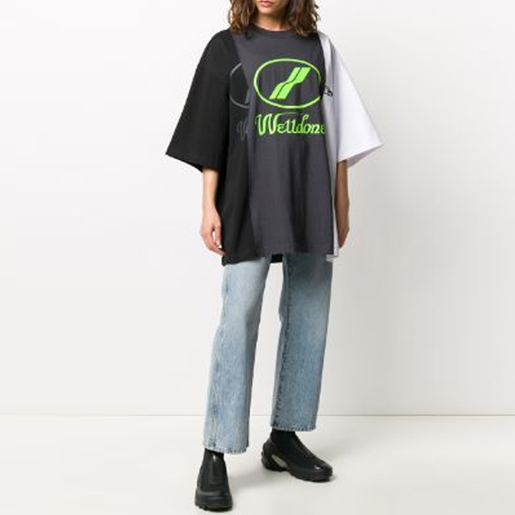 Shop WE11DONE 反光標誌圖案短袖 男女款 黑色。 WD-TP7-20-100-U-WH