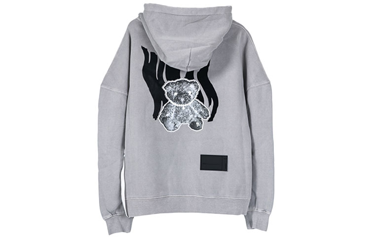 WE11DONE Reflective Teddy Bear Hoodie Grey Unisex WD-TH9-20-113-U-GY