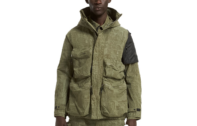 WE11DONE Retro Design Green Hooded Jacket Long Sleeve Casual Outerwear NMN_I22239/1_177